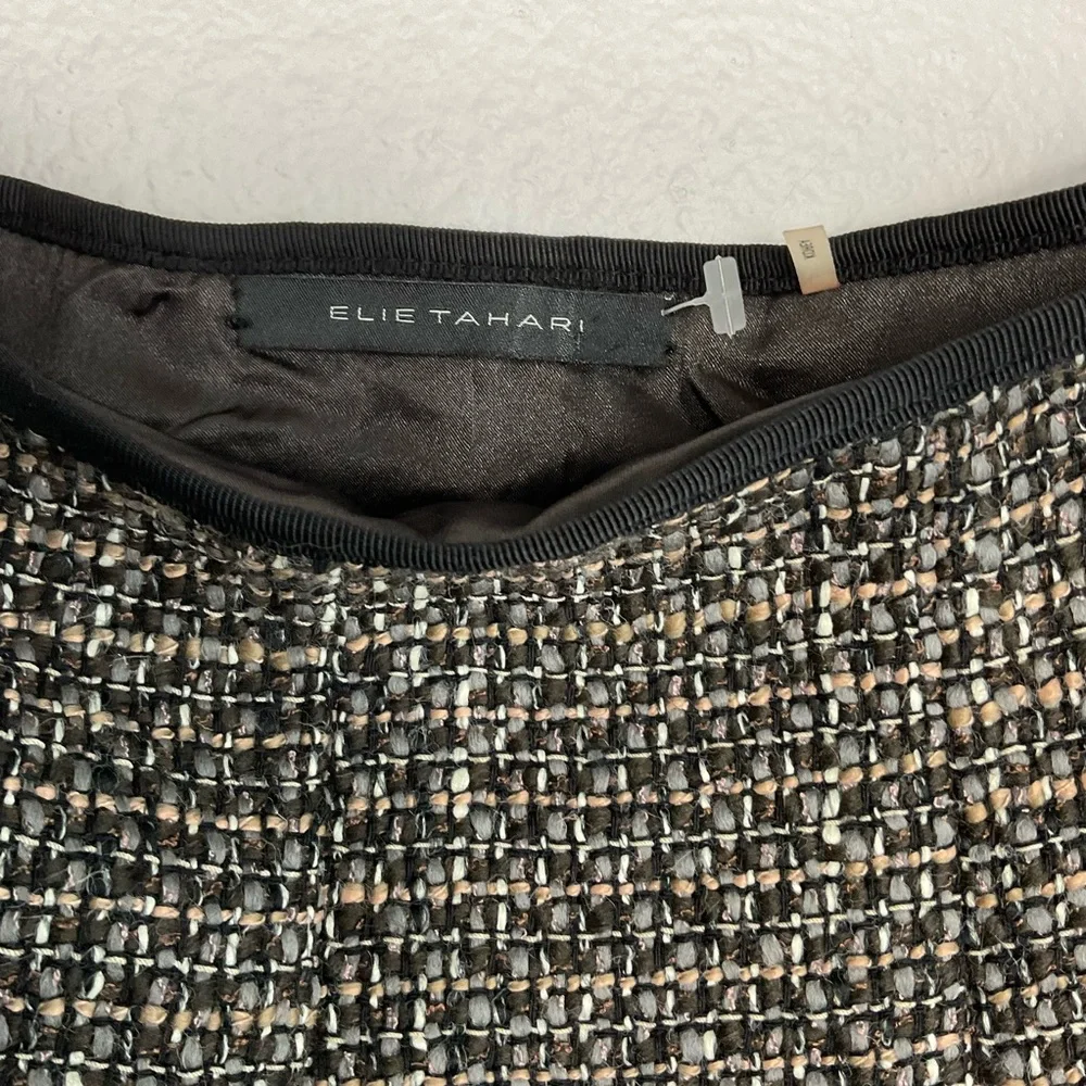 ElieTahari Calista Tweed Box‎ Pleat Skirt